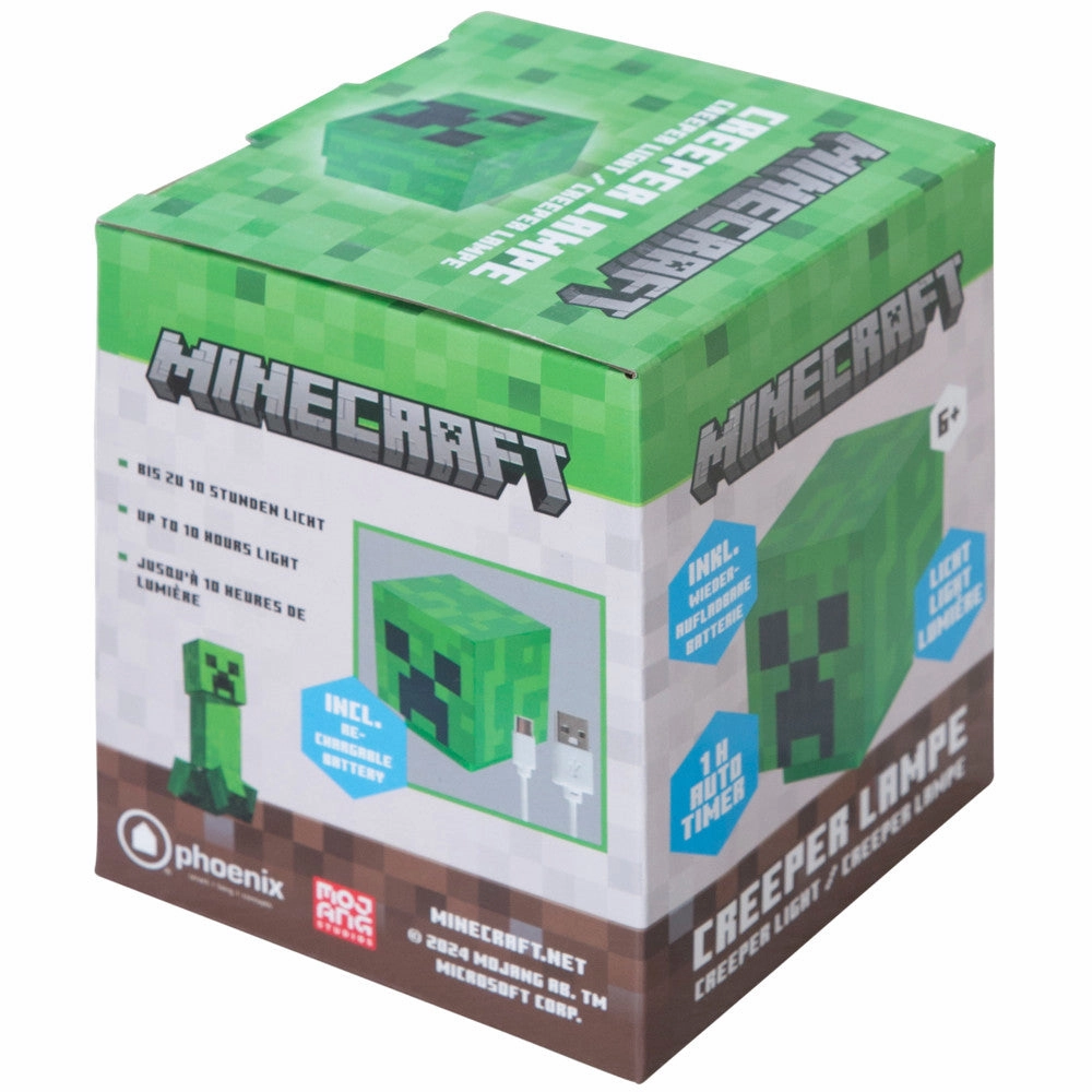 Minecraft Creeper LED Night Light - 4" Green Pixel Cube