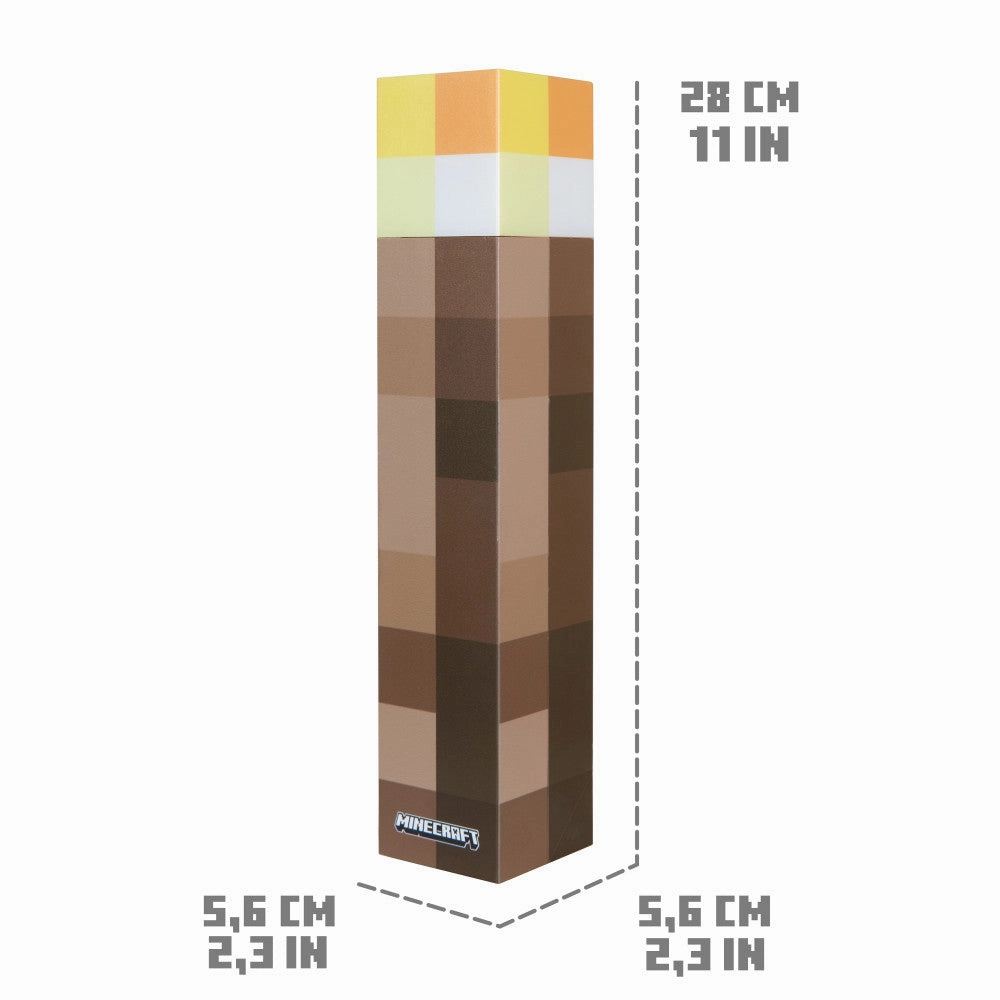 Minecraft: LED Torch - 11" Brownstone Pixels Torch Replica with 4 Light Settings