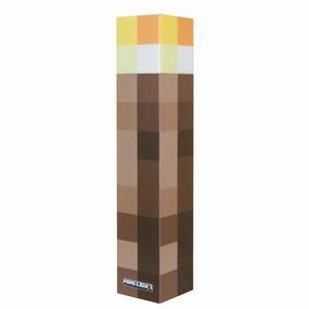 Minecraft: LED Torch - 11" Brownstone Pixels Torch Replica with 4 Light Settings