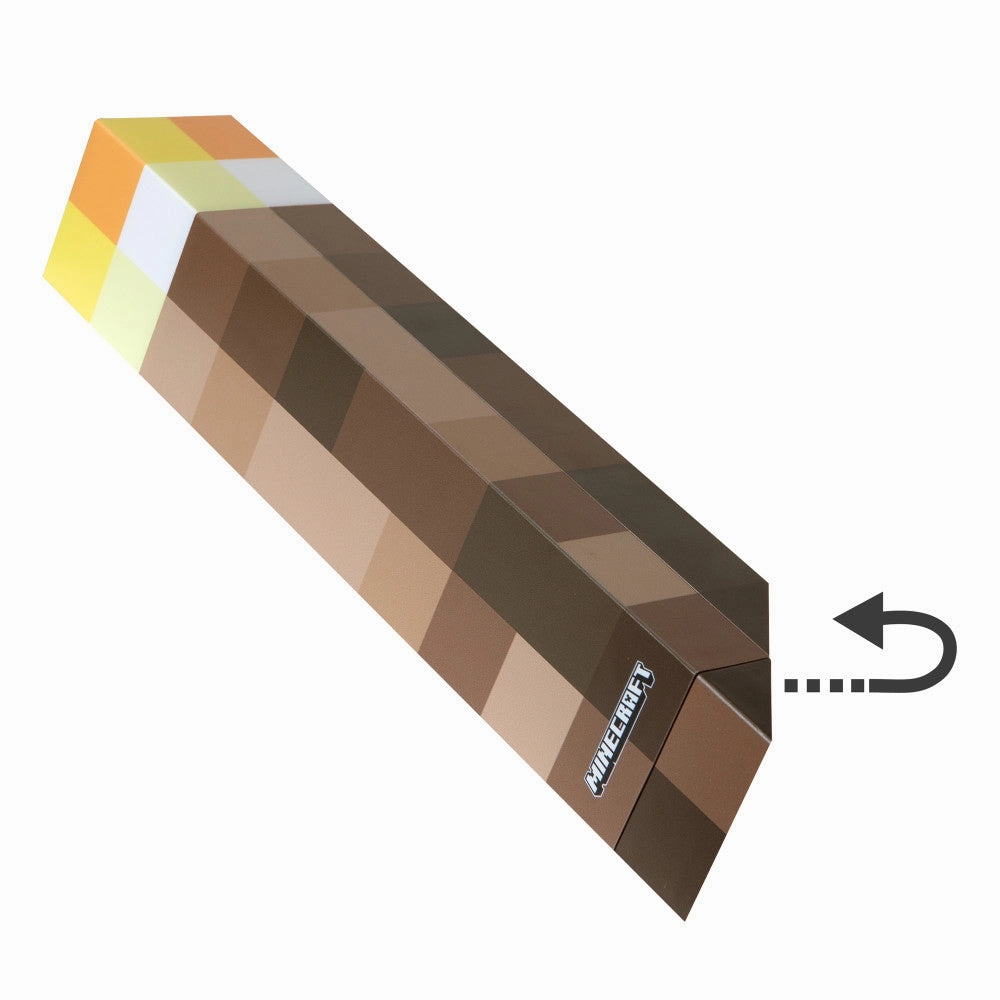 Minecraft: LED Torch - 11" Brownstone Pixels Torch Replica with 4 Light Settings