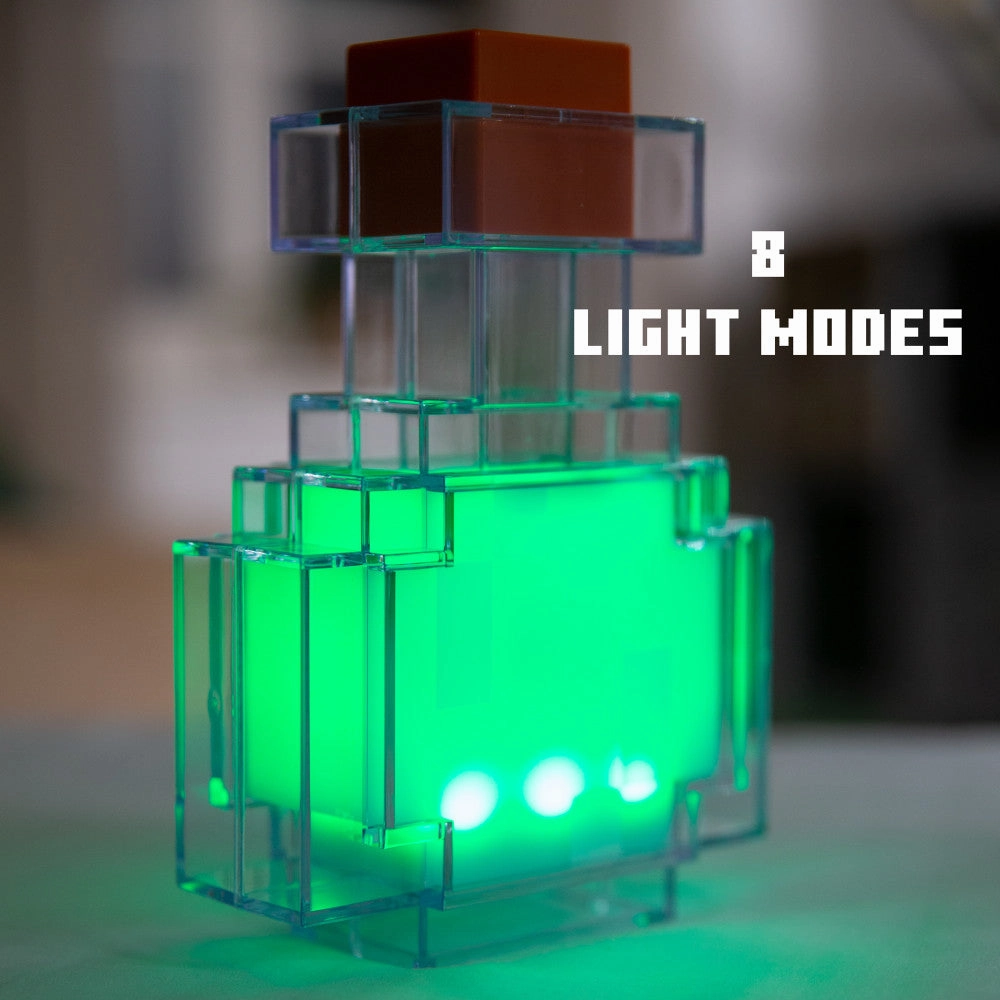 Minecraft Potion-Shaped LED Night Lamp - Vibrant 7" Light with 8 Color Modes