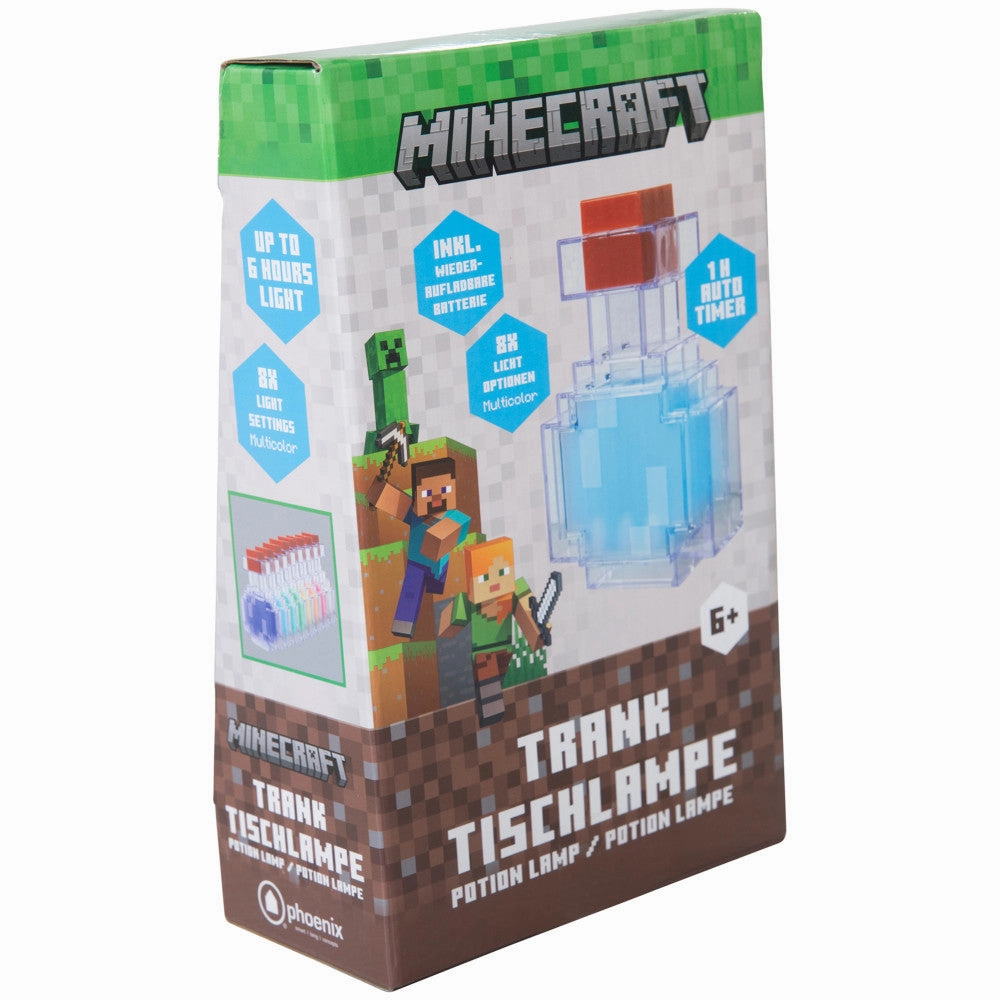 Minecraft Potion-Shaped LED Night Lamp - Vibrant 7" Light with 8 Color Modes
