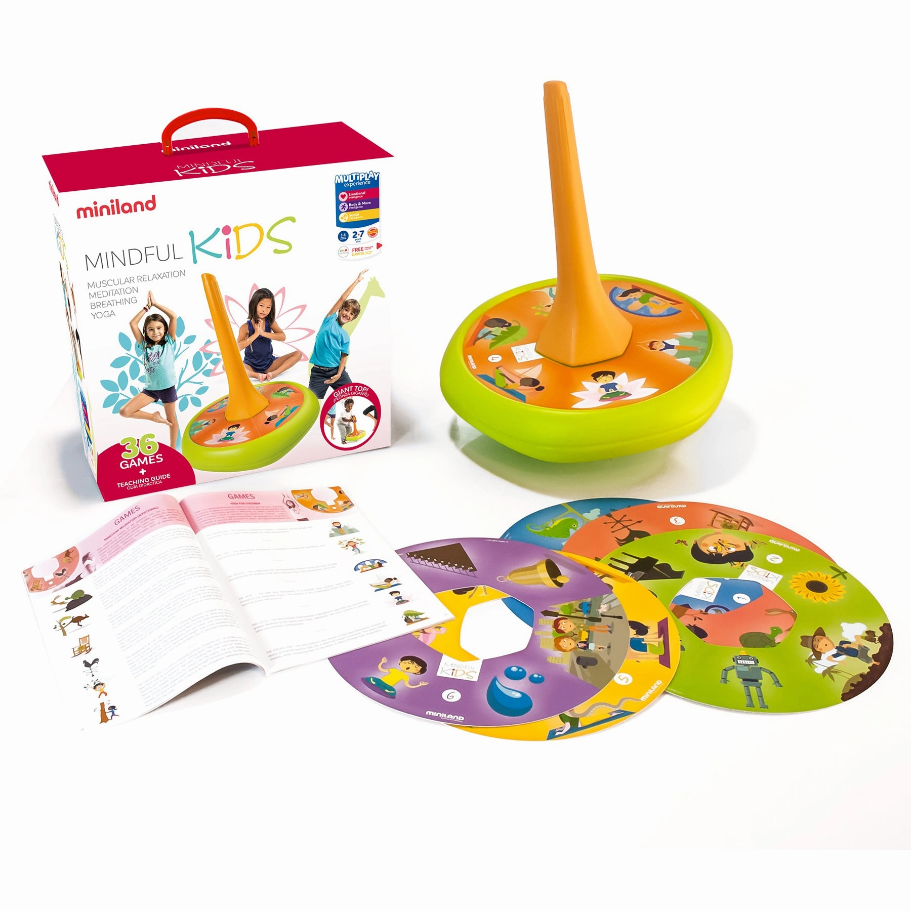 Miniland Mindful Kids - Giant Mindfulness Spinning Top - Multitheme