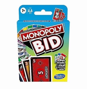 Monopoly Bid Game, Quick-Playing Card Game For 4 Players, Game For Families And Kids