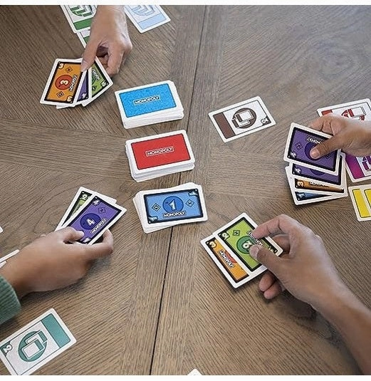 Monopoly Bid Game, Quick-Playing Card Game For 4 Players, Game For Families And Kids