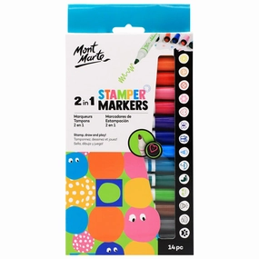 Mont Marte 2-In-1 Stamper Markers 14 Pack