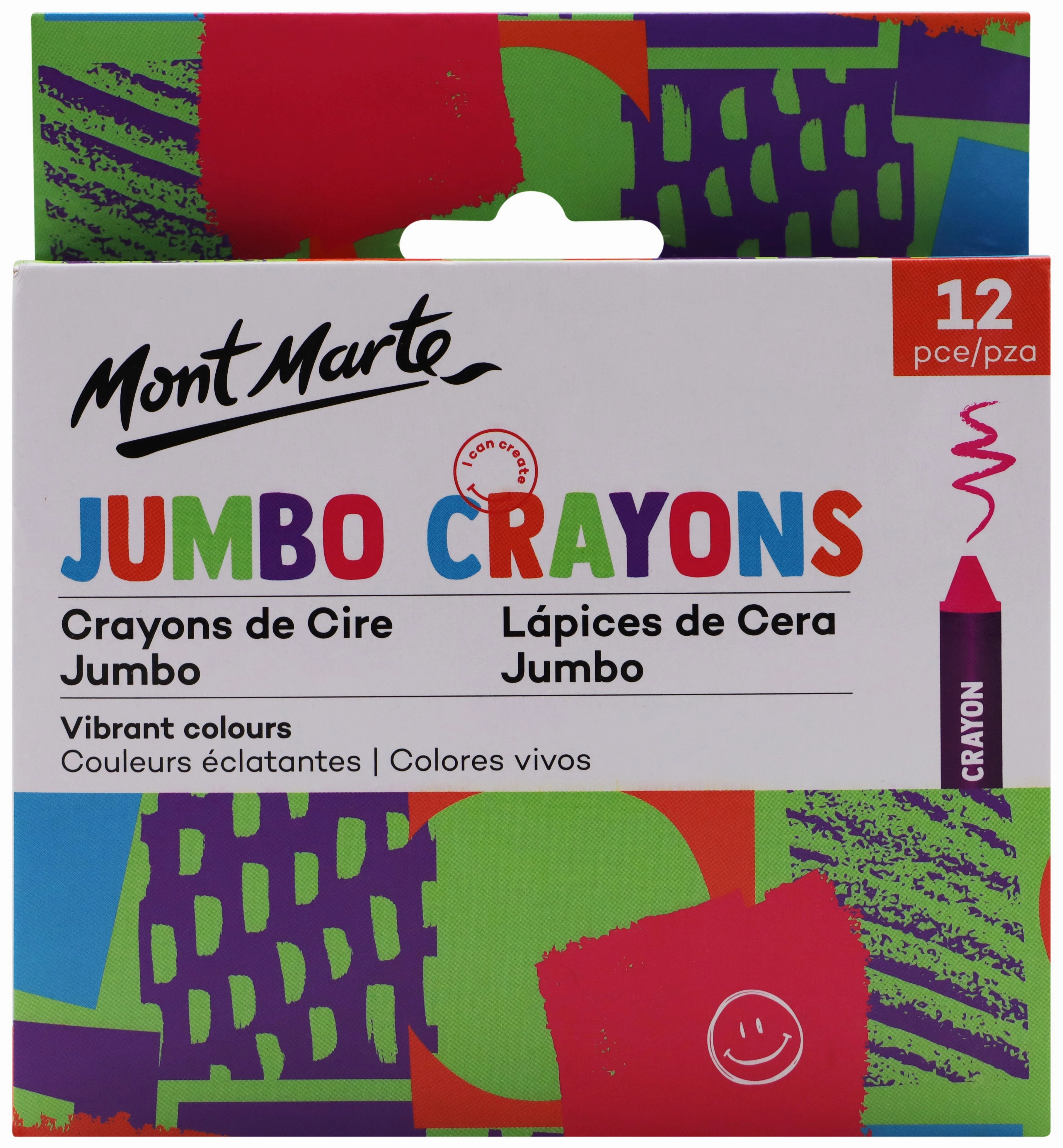 Mont Marte Jumbo Crayons 12 Pack