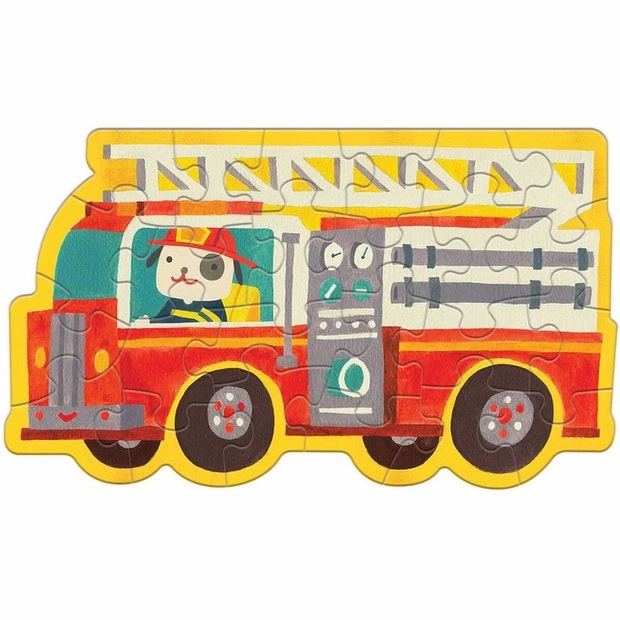 Mud Puppy 24 Piece Shaped Mini Puzzle Firetruck