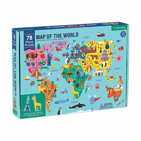 Mud Puppy 78 Piece Map Of The World Puzzle