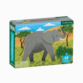 Mud Puppy African Elephant 48 Piece Mini Puzzle