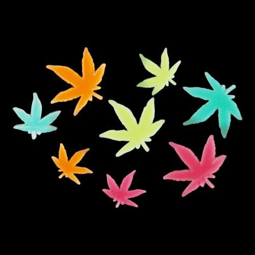 Multicolor Glow Pot Leafs Decorative Stickers