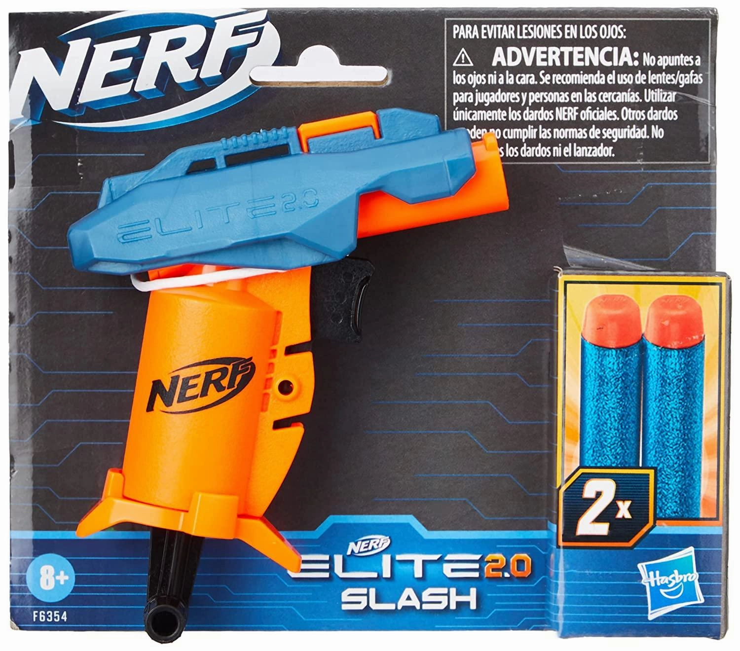 Nerf Elite 2.0 Slash Blaster, Includes 2 Nerf Elite Darts, Pull to Prime Handle, Toy Foam Blaster for Outdoor Kids Games