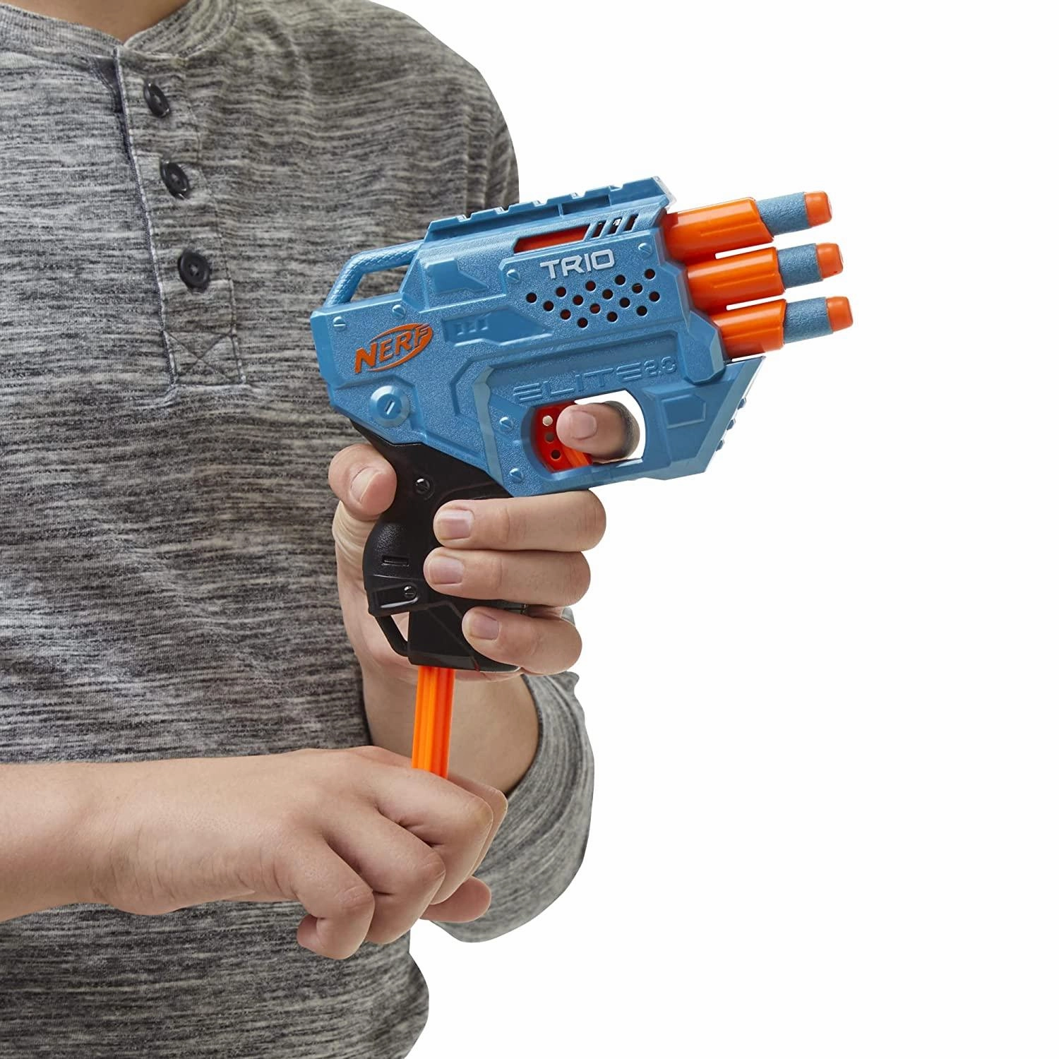 Nerf Elite 2.0 Trio Sd-3 Blaster, 6 Darts, 3-Barrel Blasting, Tactical Rail for Customizing Capability