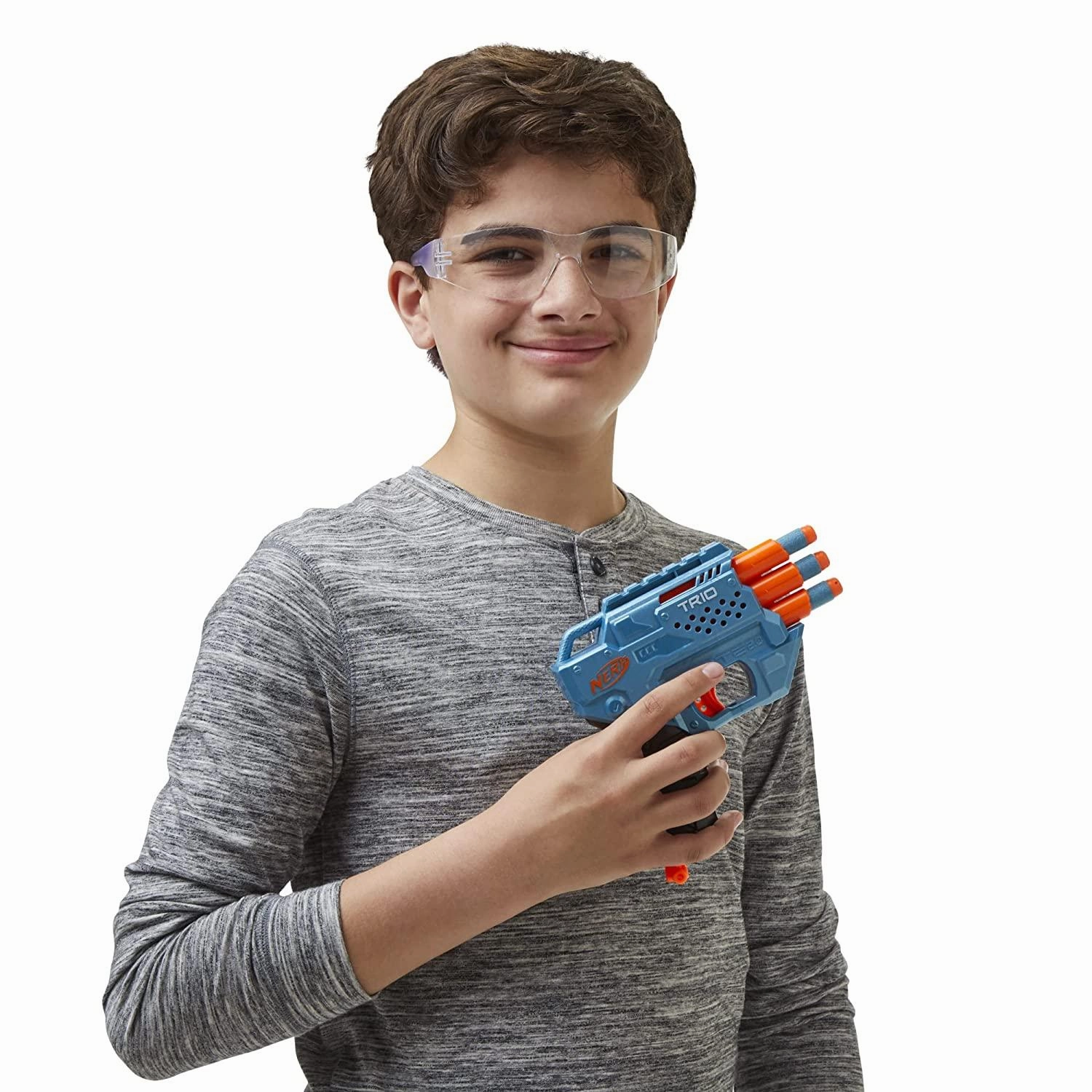 Nerf Elite 2.0 Trio Sd-3 Blaster, 6 Darts, 3-Barrel Blasting, Tactical Rail for Customizing Capability