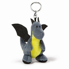 Nici 10cm Bean Bag Keyholder Grey Green Dragon