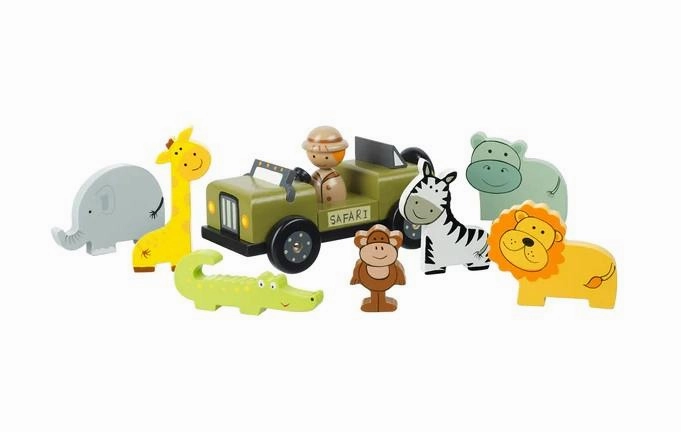 Orange Tree Toys Wooden Jungle Safari Play Set for Ages 18 Months & Up