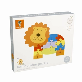 Orange Tree Toys Wooden Lion Number Puzzle for Ages 18 Months and Up