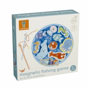 Orange Tree Toys Wooden Magnetic Fishing Game Playset for Ages 3 & Up