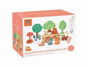 Orange Tree Toys Wooden Woodland Animal Play Set for Ages 18M and Up