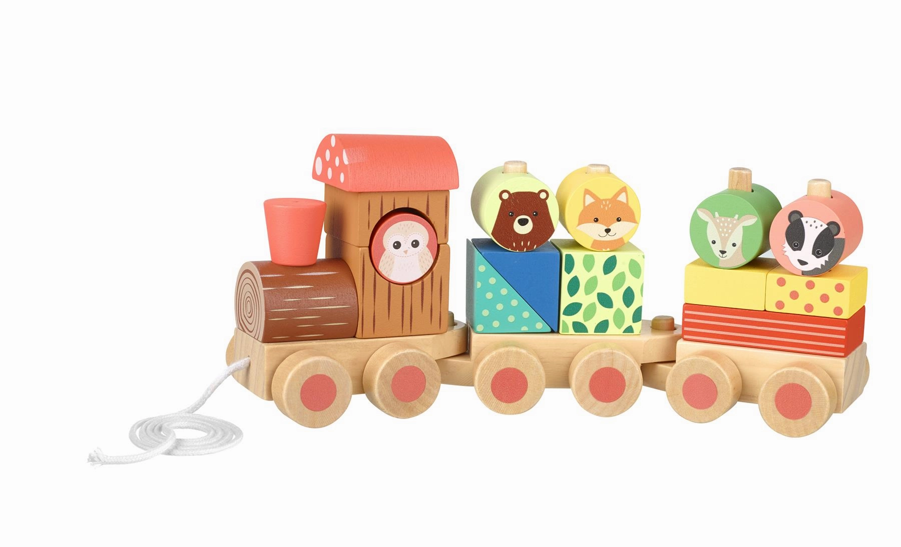 Orange Tree Toys Wooden Woodland Animal Puzzle Train for Ages 18M & Up
