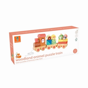 Orange Tree Toys Wooden Woodland Animal Puzzle Train for Ages 18M & Up