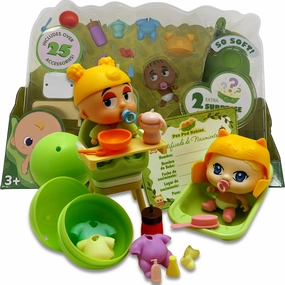 Pea Pod Babies 27-Piece Dinner & Bath Playset with Mini Dolls and Accessories