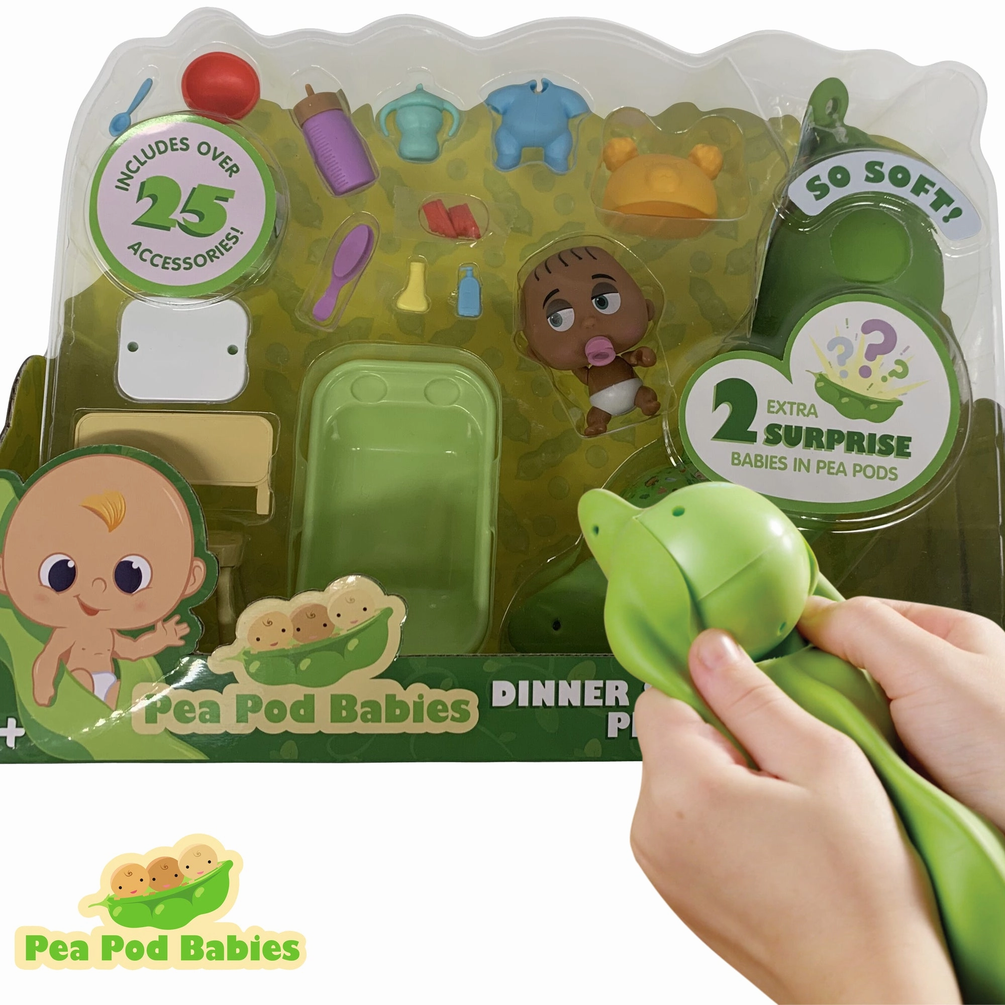 Pea Pod Babies 27-Piece Dinner & Bath Playset with Mini Dolls and Accessories