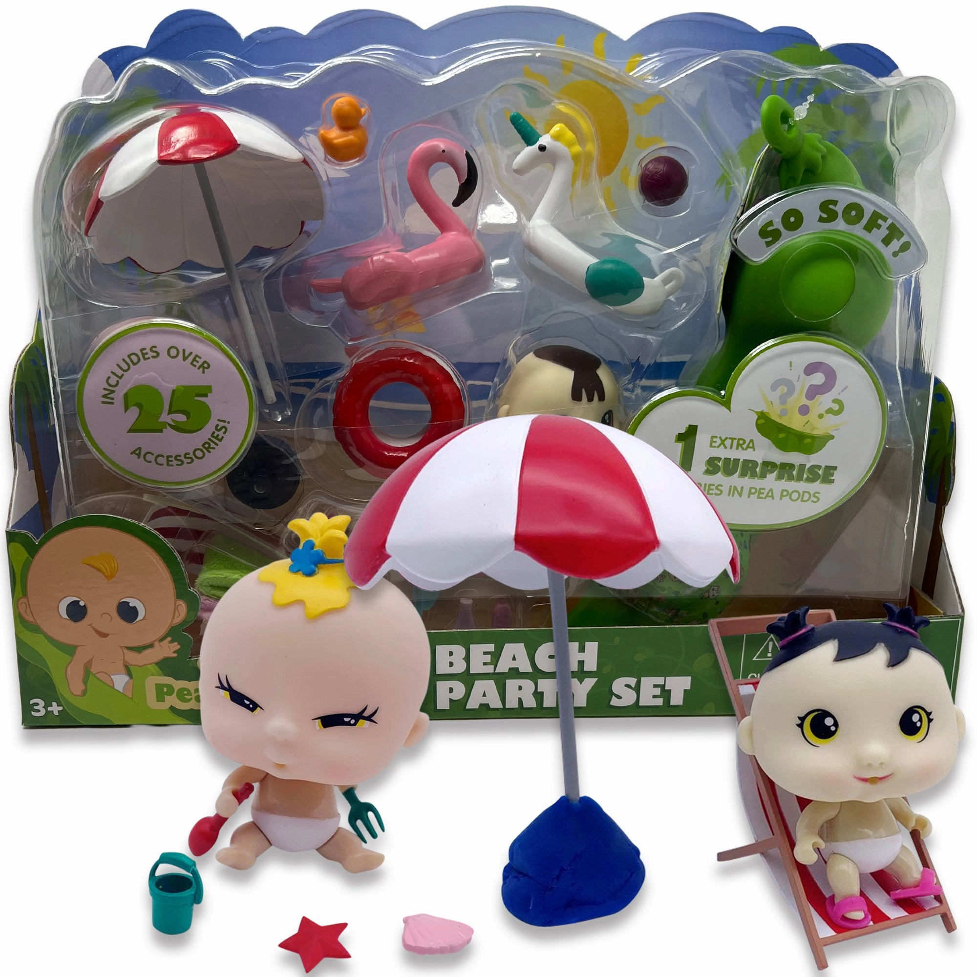 Pea Pod Babies Beach Party Set C 26pc Mini Doll Extravaganza