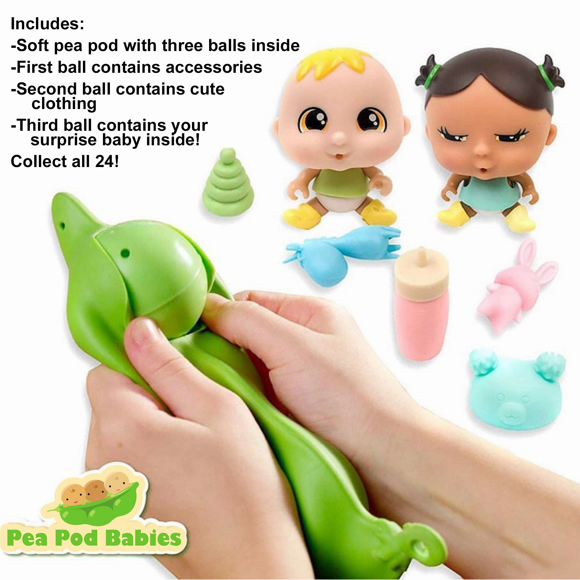 Pea Pod Babies Mystery Surprise 4pk - Mini Dolls & Accessories