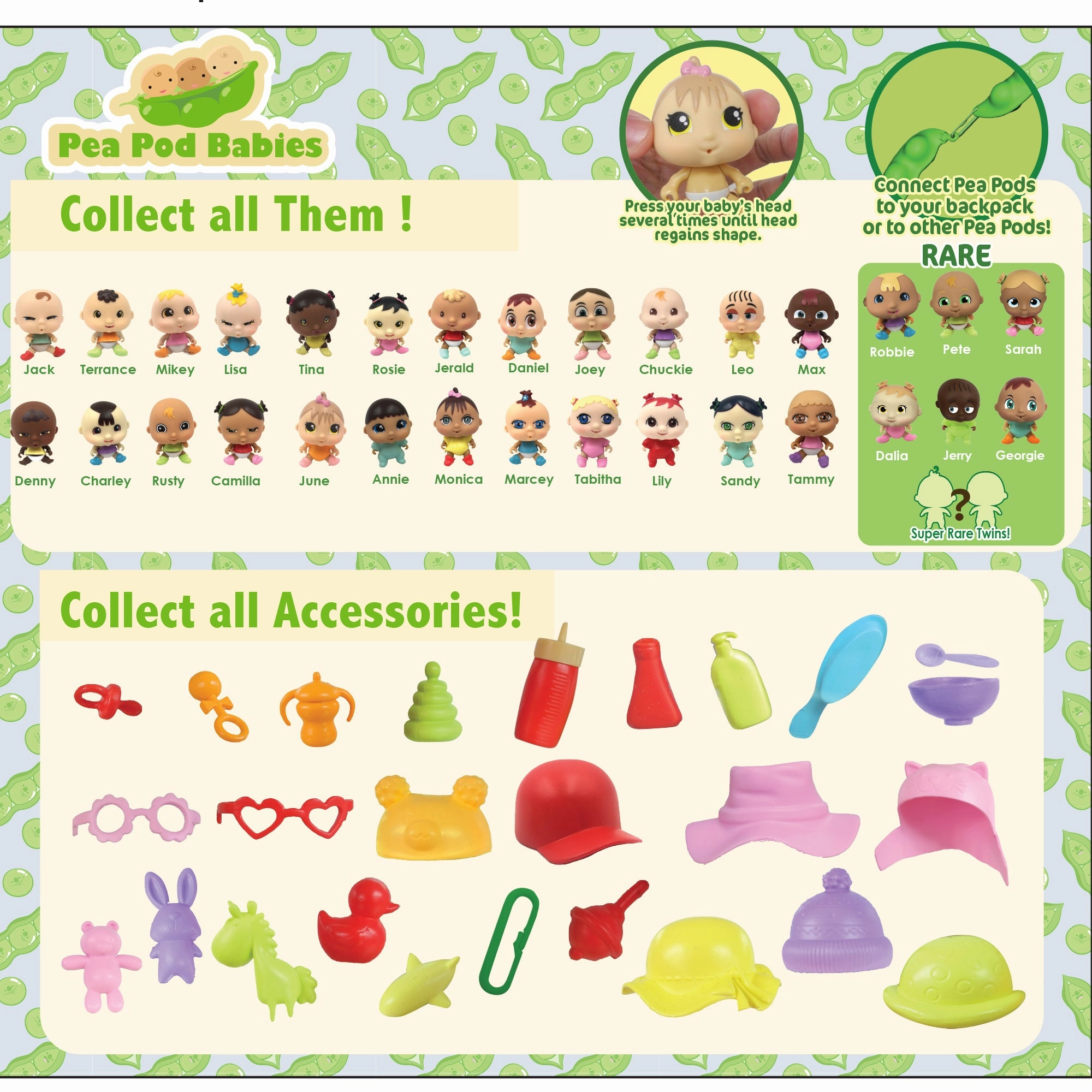 Pea Pod Babies Mystery Surprise 4pk - Mini Dolls & Accessories
