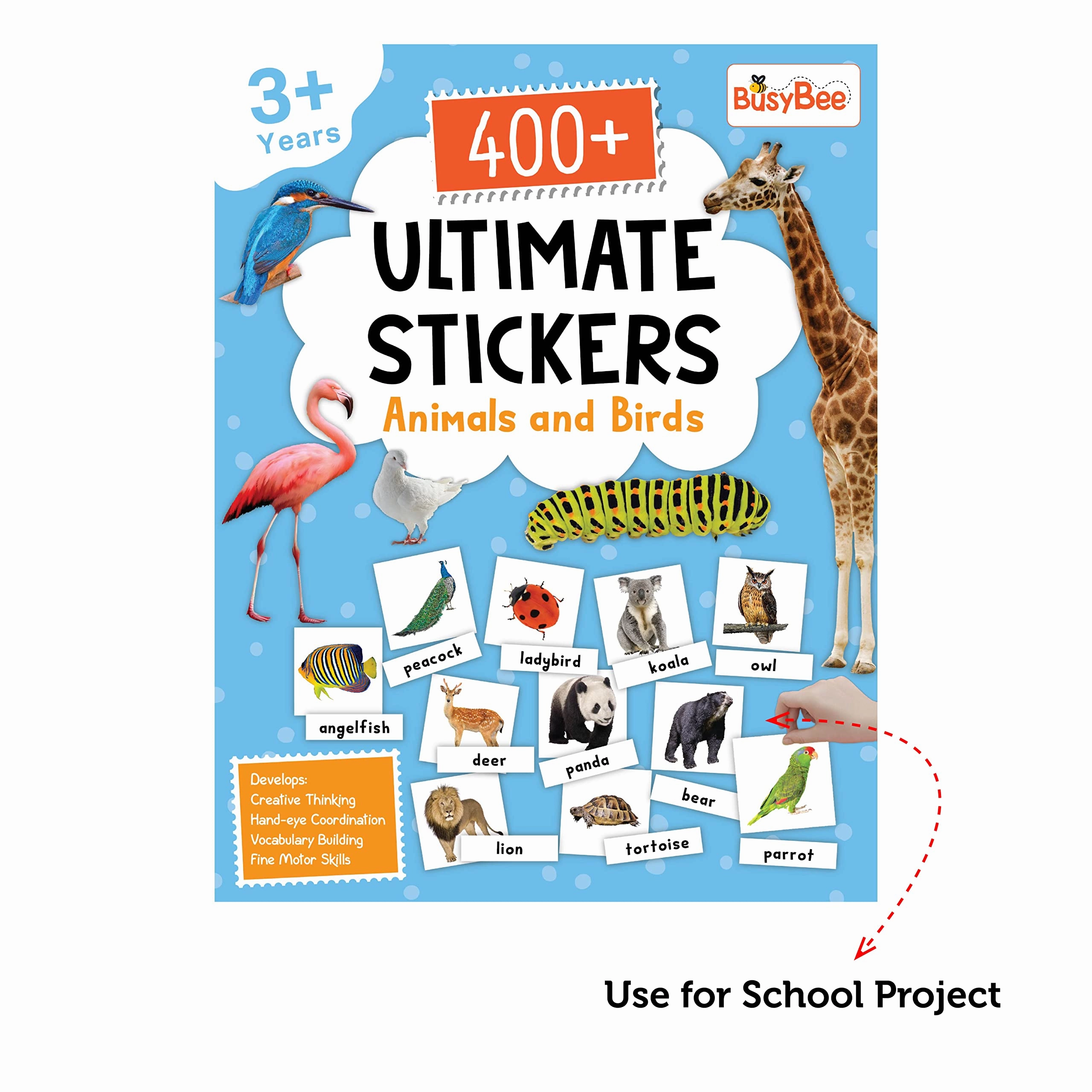 Pegasus 400  Ultimate Stickers Book - Animals and Birds for 3  Years Kids