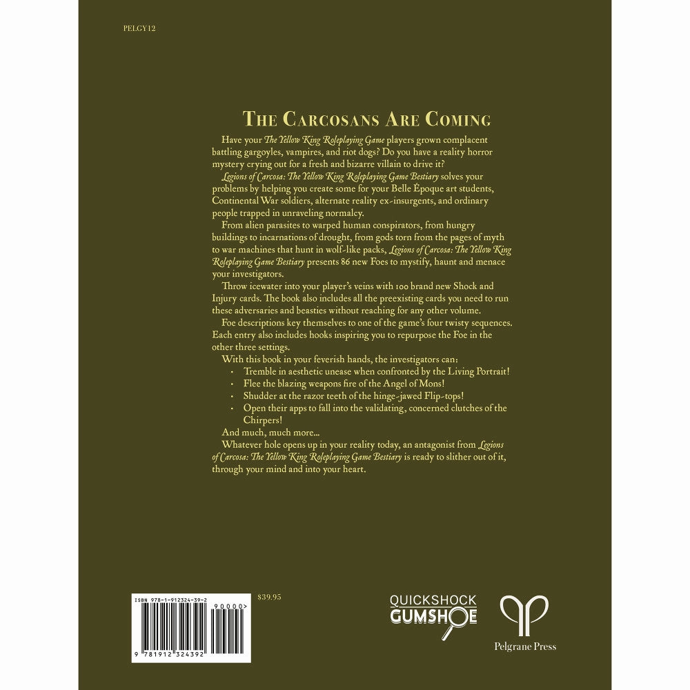 Pelgrane Press: The Yellow King Bestiary - Hardcover RPG Book