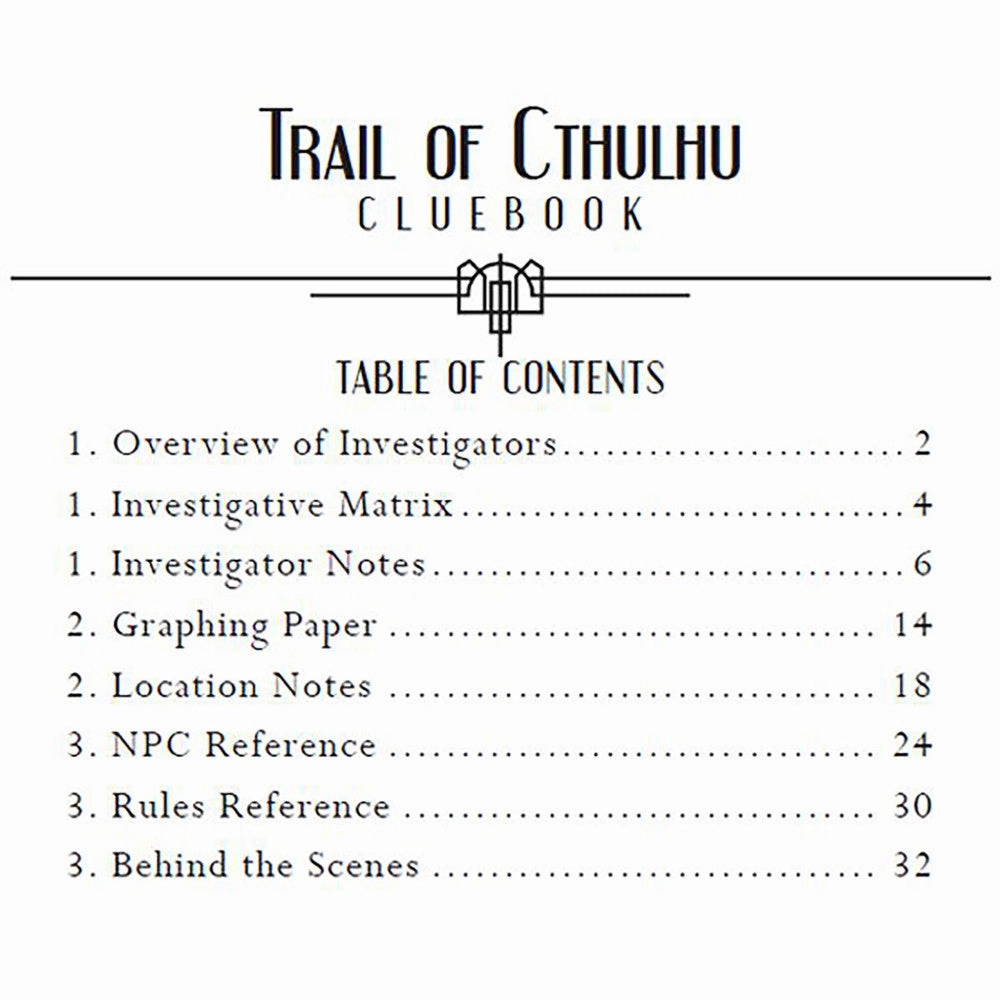 Pelgrane Press: Trail of Cthulhu Cluebook - 5x7" Paperback Journal