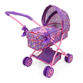 Peppa Pig Floral Fantasy Doll Pram with Retractable Canopy - Purple, Pink