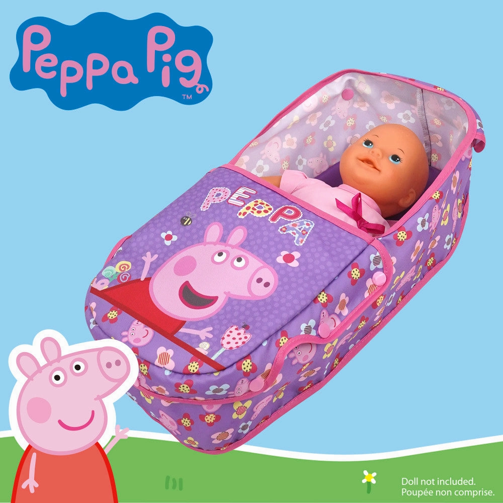 Peppa Pig Floral Fantasy Doll Pram with Retractable Canopy - Purple, Pink