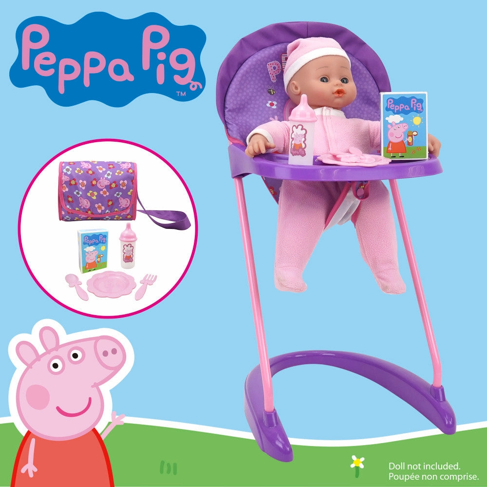 Peppa Pig Stroll N' Feed Playset - Floral Pink & Purple