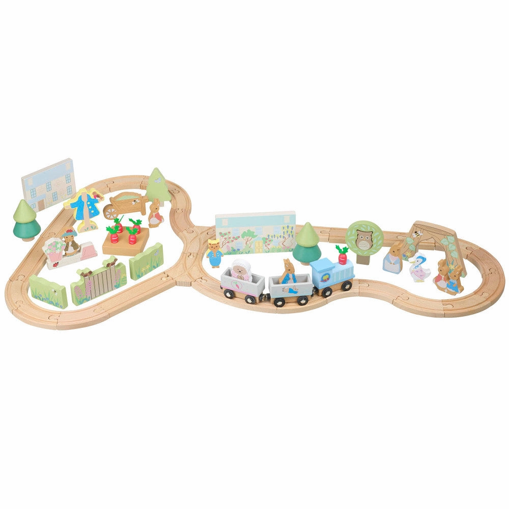 Peter Rabbit Radish Express Train Set - Wooden Track Playset for Ages 3 