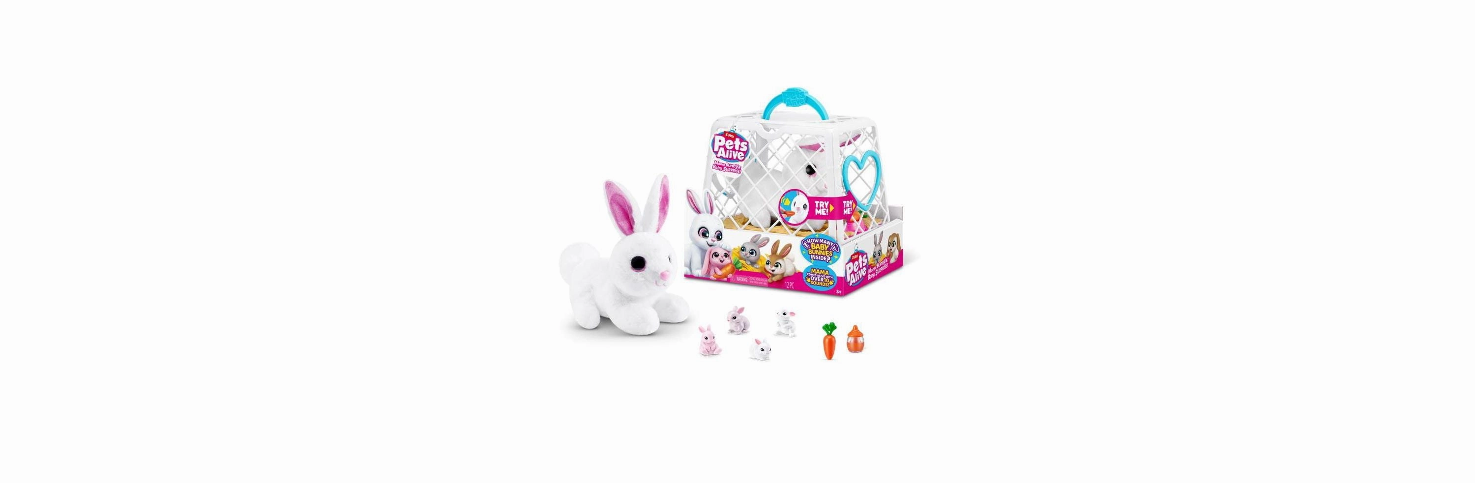 Pets Alive Mama Bunny & Baby Surprise Interactive Plush Set