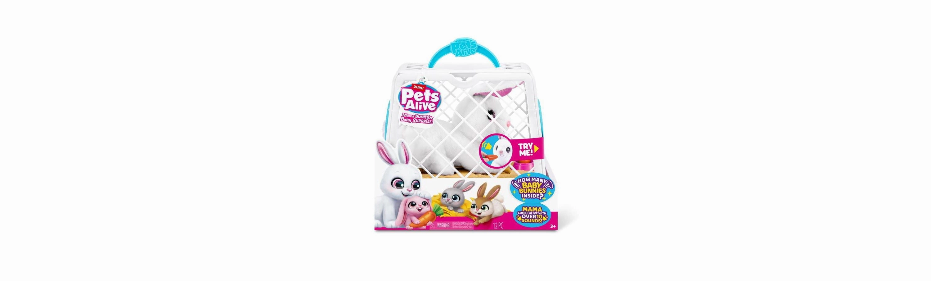 Pets Alive Mama Bunny & Baby Surprise Interactive Plush Set