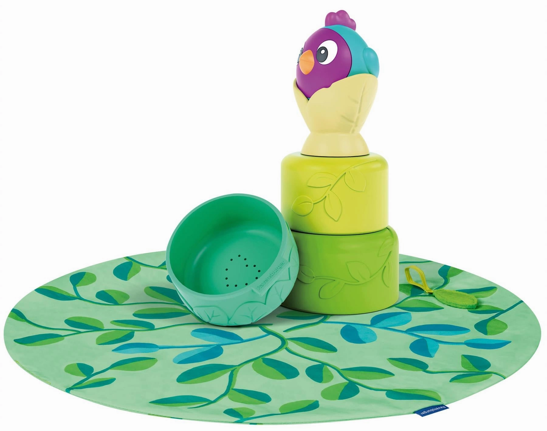 Play  Bird's Nest 3in1 Silcone Stacking Cups with Play Mat for Babies