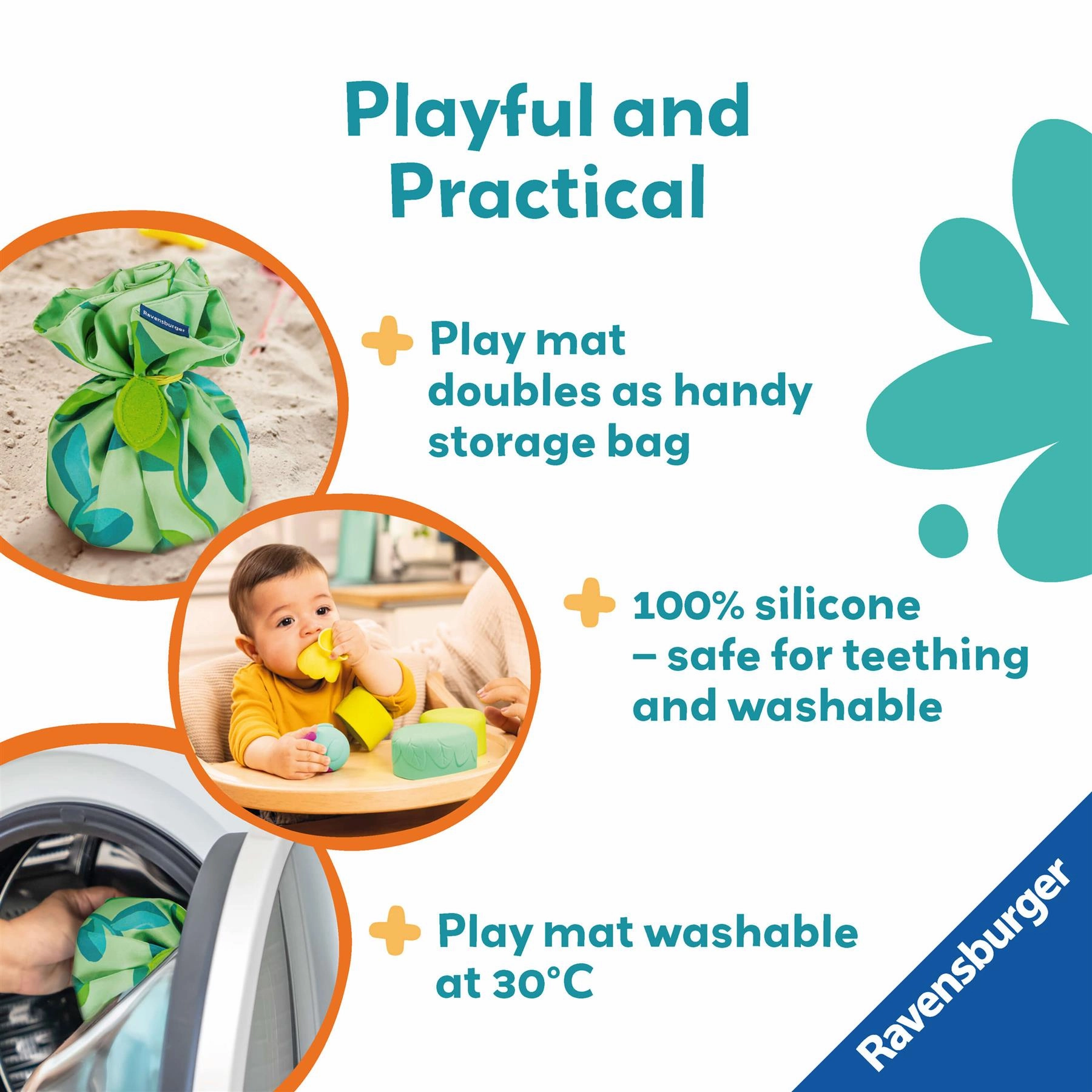 Play  Bird's Nest 3in1 Silcone Stacking Cups with Play Mat for Babies