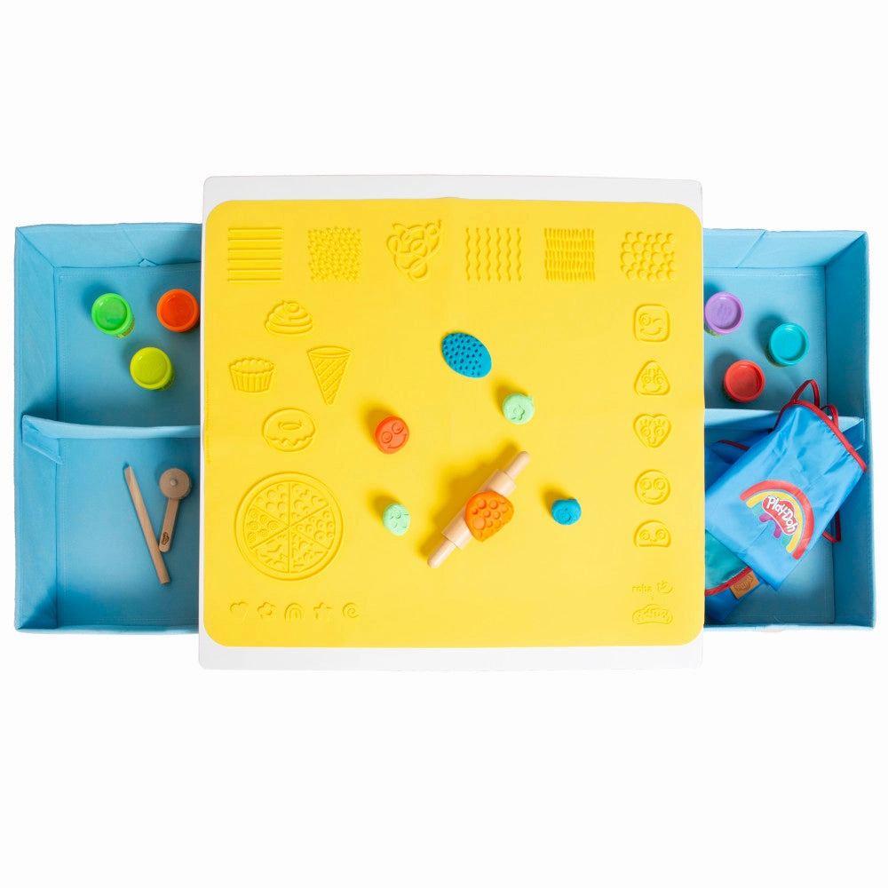 Play-Doh Creative Craft Table - Art Station, Wooden Desk & Ottoman Set