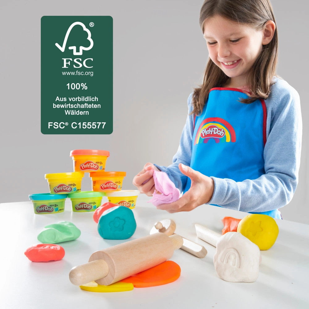 Play-Doh Creative Craft Table - Art Station, Wooden Desk & Ottoman Set