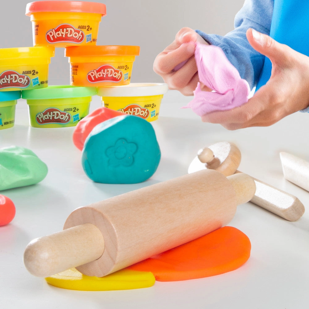 Play-Doh Creative Craft Table - Art Station, Wooden Desk & Ottoman Set