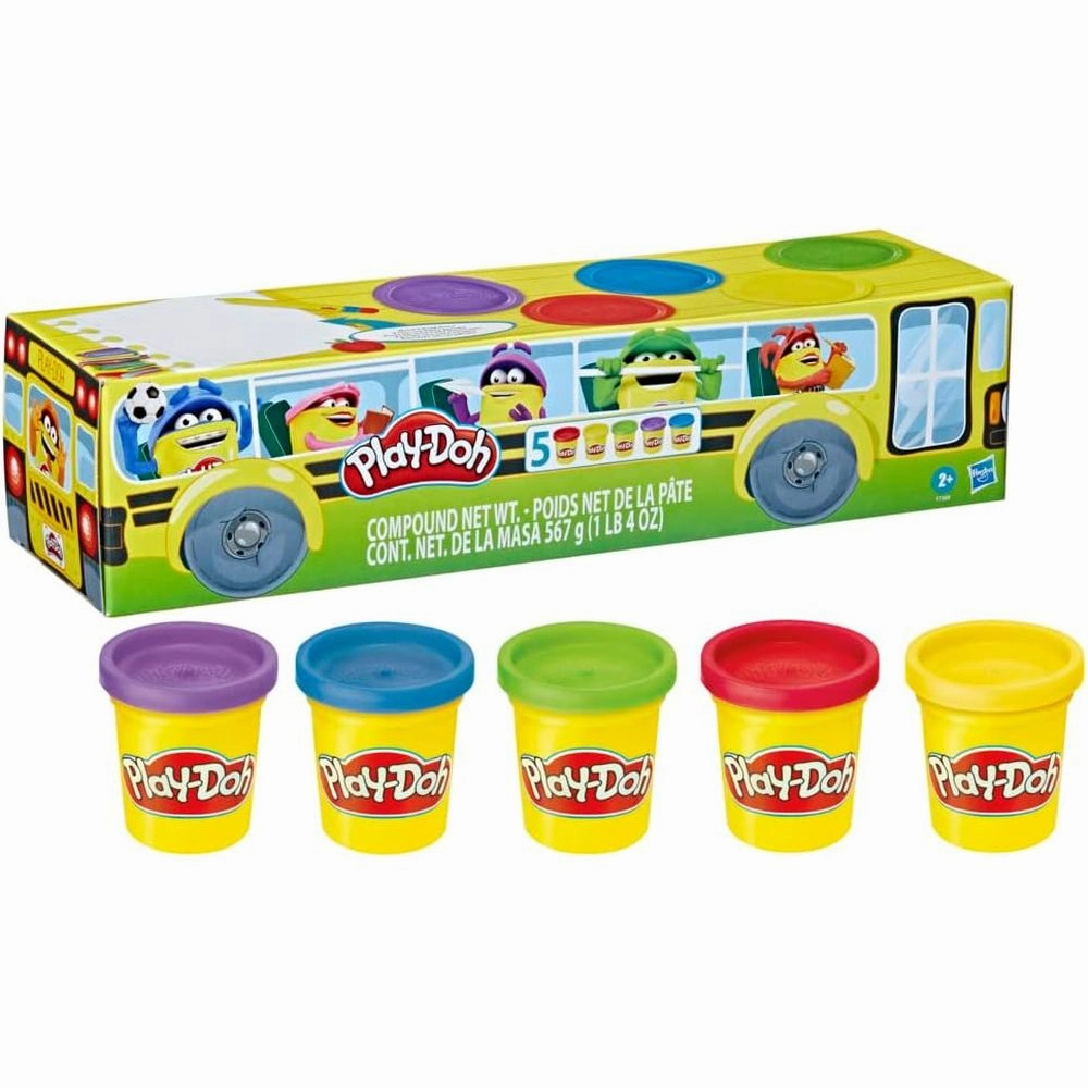 Play-Doh Vibrant Colors Multi-Pack - 5 Cans for Creative School Projects