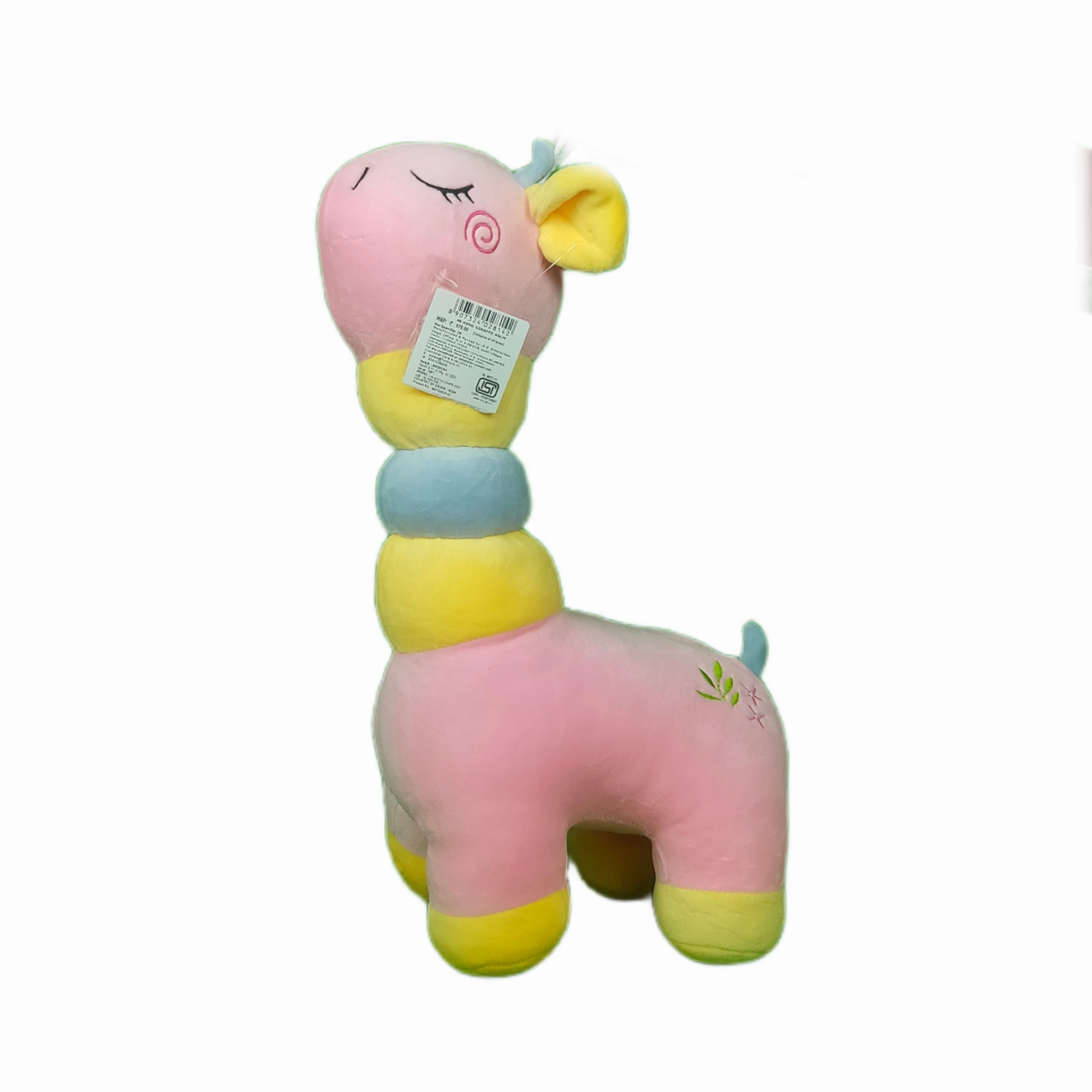 Play Hour Ring Giraffe Plush Soft Toy for Ages 3 Years and Up, Baby Pink, 45cm