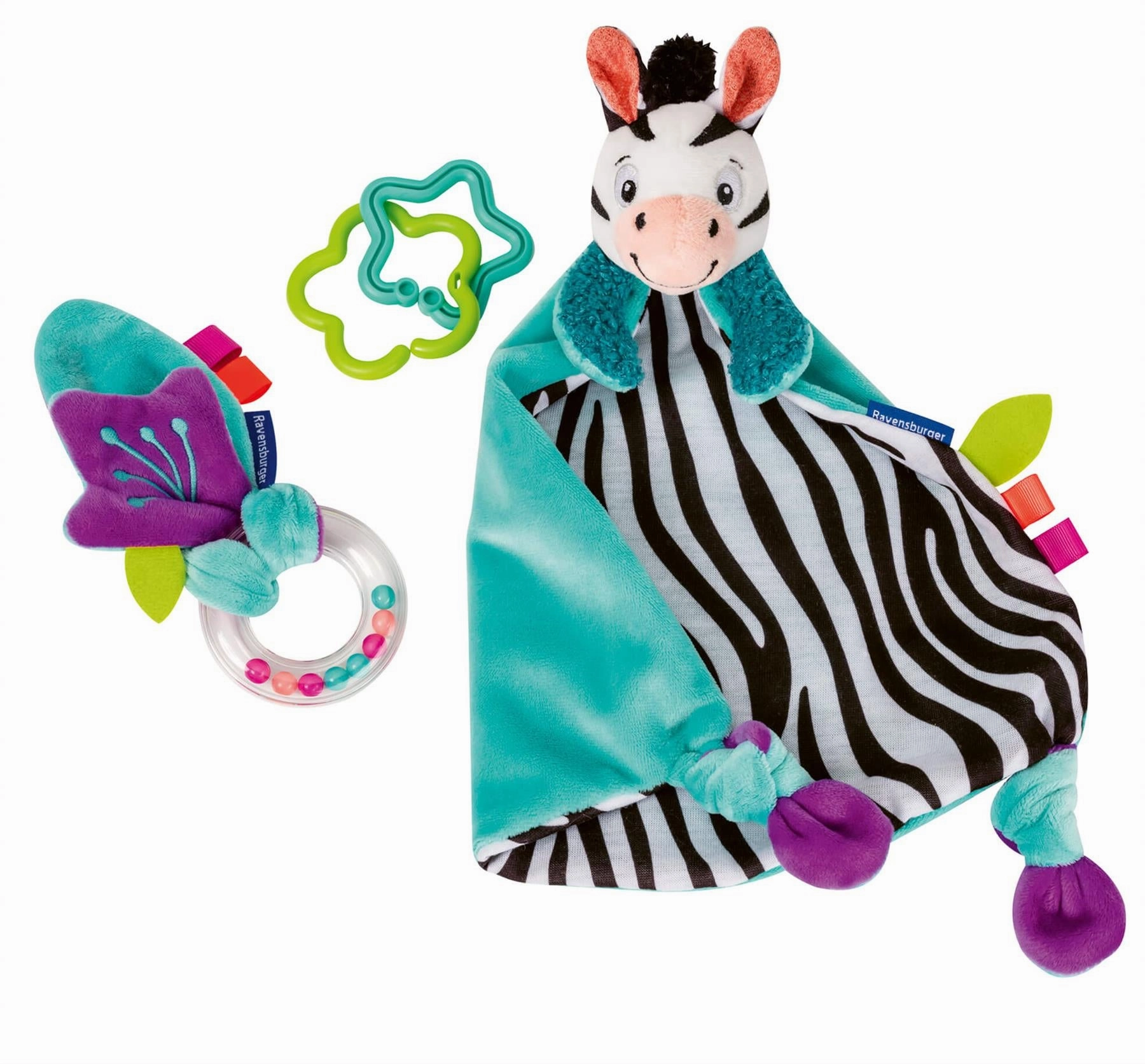 Play  My First Snuggle Friend: Zebra Blanket and Rattle Set for Babies
