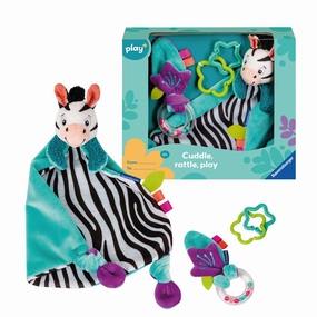 Play  My First Snuggle Friend: Zebra Blanket and Rattle Set for Babies