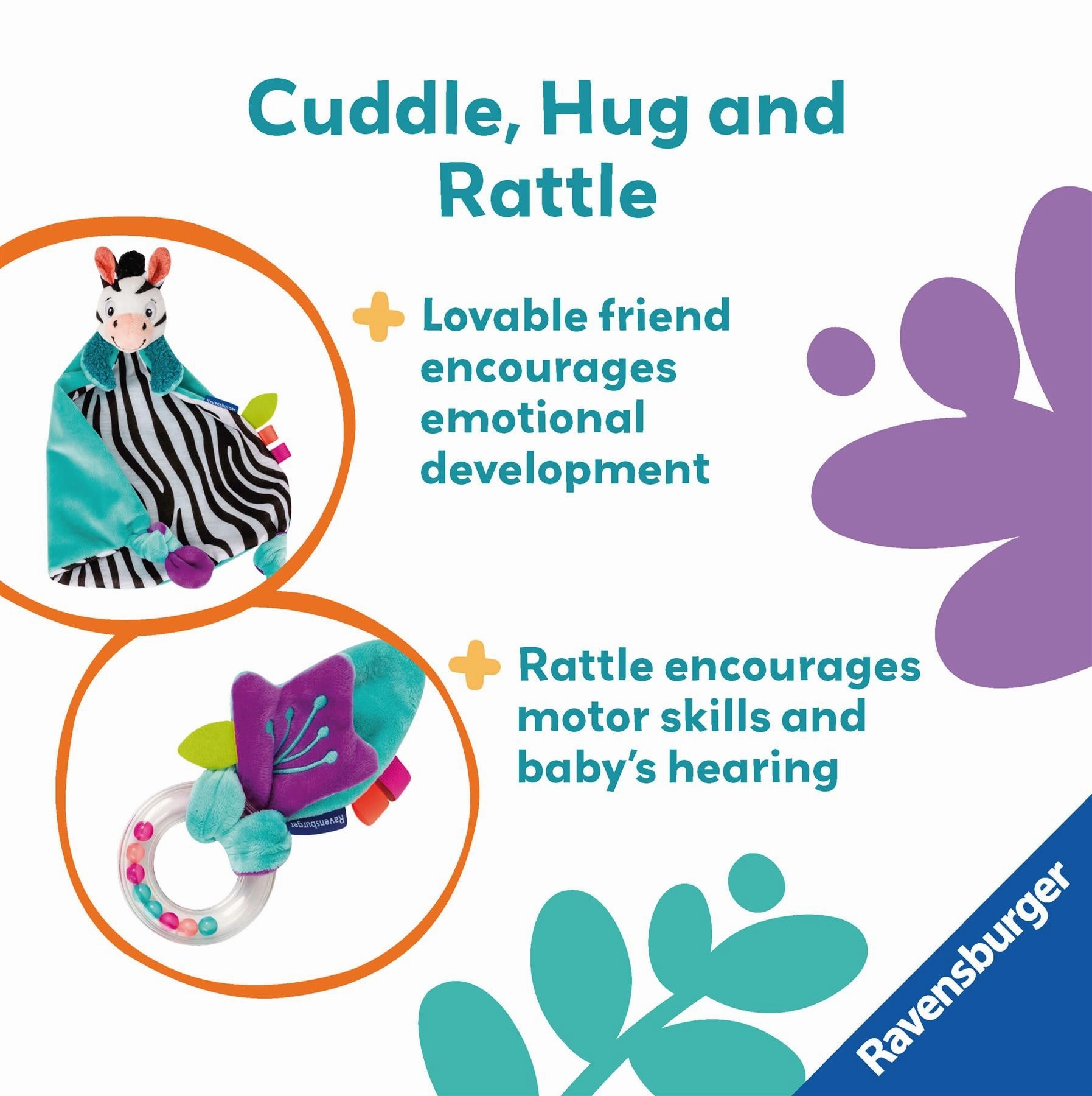 Play  My First Snuggle Friend: Zebra Blanket and Rattle Set for Babies