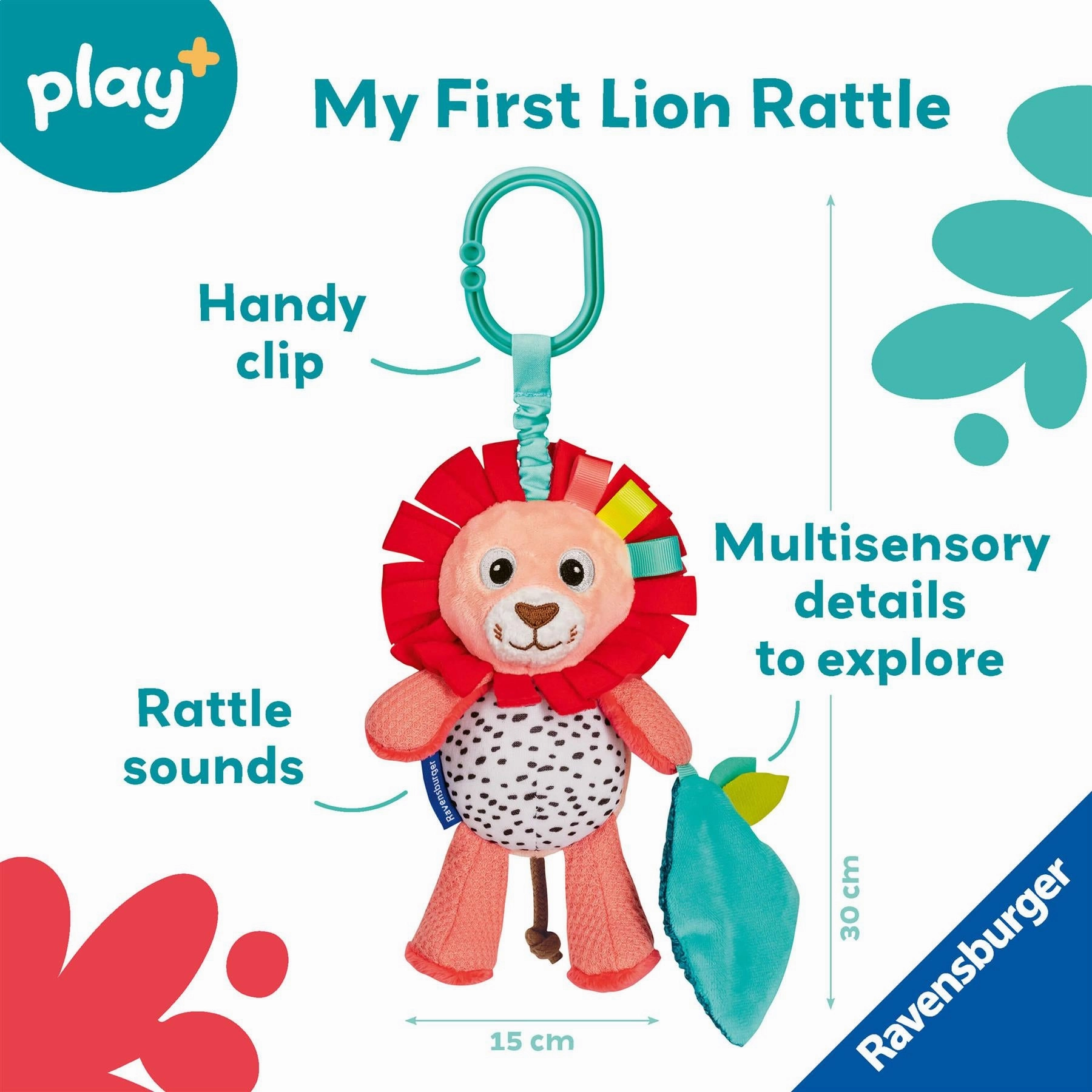 Play  Shake and Rattle Lion Soft Activity Toy with Rattle for Babies